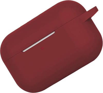 Hoes - Geschikt voor Apple AirPods Pro 2 - Siliconen Hoesje met Clip - Silicone Case Cover - Wijnrood