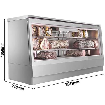 GGM Gastro Dry Aging Kühlvitrine - 2000mm - Edelstahl