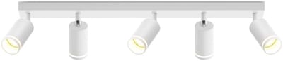 NETTLIFE Opbouwspot GU10 - wit - L 73cm - rechthoekig - Moderne Plafondlamp - 355° draaibaar Plafondspot - 5-Lichts - cilinder Lampkap - voor Slaafkamer | Kantoor | Woonkamer - Max.25W-excl. lichtbron