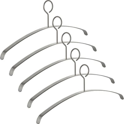 SOTECH 5s Kleerhanger echt geborsteld roestvrij staal 455 x 20 x 185 mm met gesloten oog voor kleerhanger Hanger voor hal kapstok