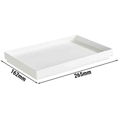 GGM Gastro (6 Stück) GN-Tablett 1/4 - ASIA PLUS - Melamin - Höhe: 30mm - Weiß