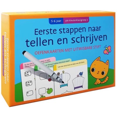 Oefenkaarten Met Uitwisbare Stift - Eerste Stappen Naar Tellen En Schrijven / 5-6 Jaar Groep 2