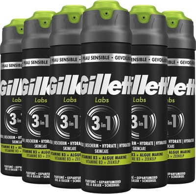 Gillette Labs Snel Schuimende Scheergel - Voor Mannen - 6 x 198ml