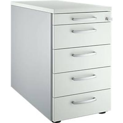 Schäfer Shop  Genius Vast ladeblok 13333, met ronde handgreep, B 435 x H 717 mm, lichtgrijs/blank aluminium
