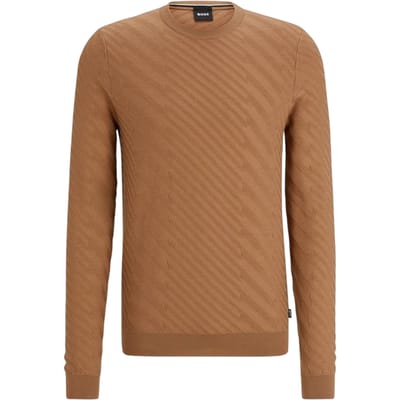 Boss Heren-trui met normale pasvorm (Medium Beige)