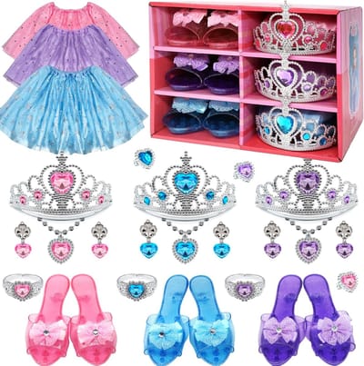 Prinses Make-up Set voor Meisjes - Dress Up Schoenen en Sieraden voor Kinderen van 3-6 Jaar