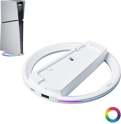 YONO Verticale Standaard geschikt voor Playstation PS5 - Digital - Disc - Slim - Pro - met Verlichting - Voet - Houder - Wit