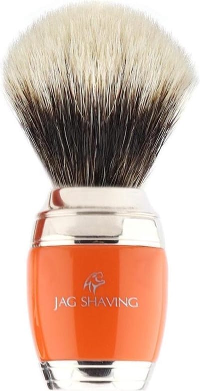 Scheerkwast met oranje handvat Beste voor soepeler scheren Beste cadeau voor mannen (originele scheerset)