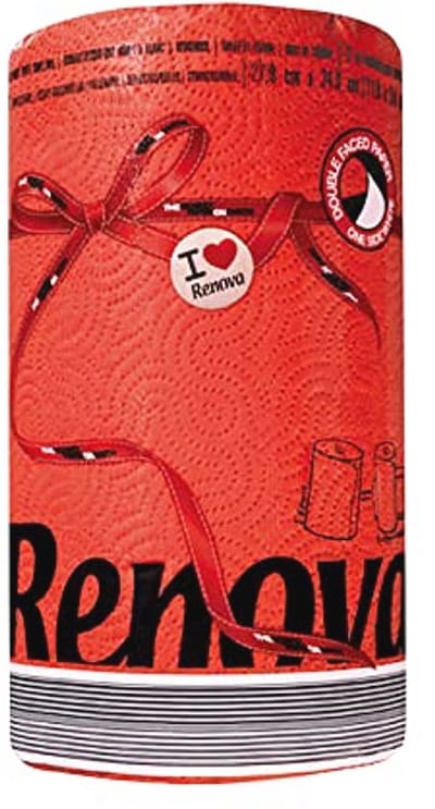 Papieren handdoek rol, rood - Stijlvolle en praktische keukenaccessoire