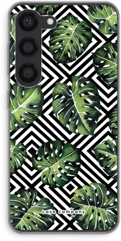 Case Company® - Hoesje geschikt voor Samsung Galaxy S23 hoesje - Geometrische jungle - Soft Cover Telefoonhoesje - Bescherming aan alle Kanten en Schermrand