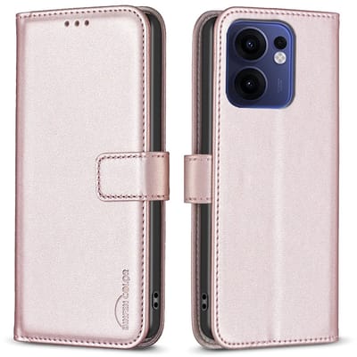 BINFEN Hoesje - Geschikt voor OPPO Reno13 F / FS 5G Hoesje - BINFEN Color Book Case - Rose Gold
