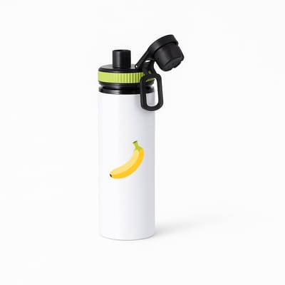 Hacebo® - Bananen waterfles met draaidop groen - Fruitschaal - fruit liefhebbers - Banaan - vrucht - gezond eten - water fles - 850ML