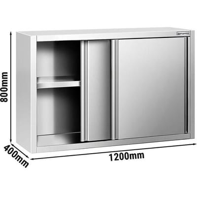 GGM Gastro Edelstahl Wandhängeschrank PREMIUM - 1200x400mm - mit Schiebetür - 800mm hoch
