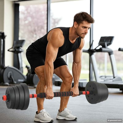vidaXL - 2-in-1 - Dumbbell - Barbell - Set - 30 - kg - Zwart - en - Rood
