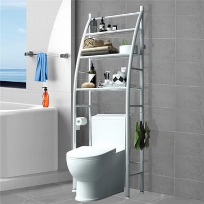 Parasha Nova 3-laags opbergrek voor wasmachine - Wasmachinekast - Stellingkast - Badkamermeubel - Ruimtebesparend - incl. beugel