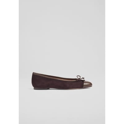 LK Bennett Kara Flats Dark Chocolate Size: 35 | Ballerina Shoes Outlet | Dames | Bruin