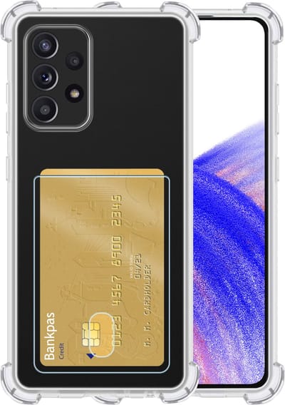 Hoesje - Geschikt voor Samsung Galaxy A33 - Met Pashouder en Kaarthouder - Telefoon Hoes Shockproof - Siliconen Case - Back Cover - Shock Proof - Pasjes Houder - Telefoonhoesjes - Transparant