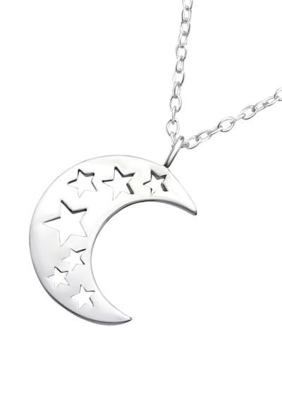 MAXTE 925 Zilveren Halve Maan Ketting - Sterling Zilver Halsketting 45 cm