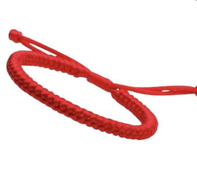Armband -Rood -textiel-Schuif koord- Verstelbaar- Charme Bijoux