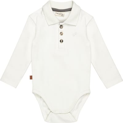 Frogs and Dogs - Polo Romper 1x1 Rib Baby | Wit Alyssum - Katoen - Maat 50/56
