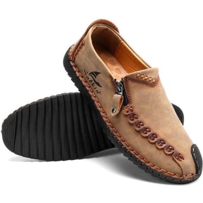 Nieuwe Mode Heren Handgemaakte Zachte Echt Lederen Schoenen Outdoor Waterdicht Antislip Casual Heren Instapper 48