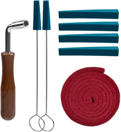 Oneay Pianostemset, professionele pianostemset inclusief stemsleutel, hamer, stemmingstrip, demperset, doe-het-zelf reparatieset voor piano (8 stuks in de verpakking)