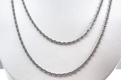 2x ketting - RVS - minimalistische ketting - met motief - 45 + 50cm ( Br 2mm ) Soepel - Elegant - tijdloos en makkelijk te combineren (layeren) met hetzelfde of andere kettingen