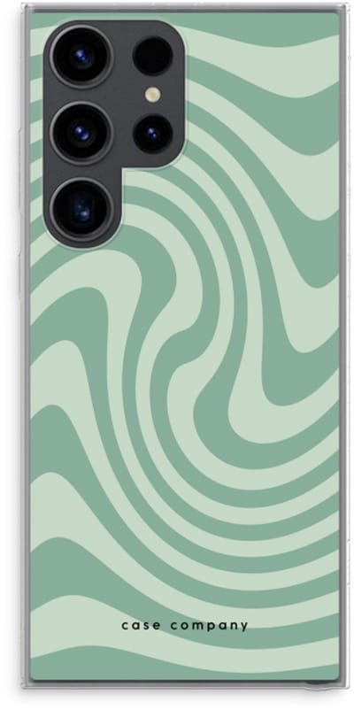 Case Company® - Hoesje geschikt voor Samsung Galaxy S23 Ultra hoesje - Swirl Groen - Soft Cover Telefoonhoesje - Bescherming aan alle Kanten en Schermrand