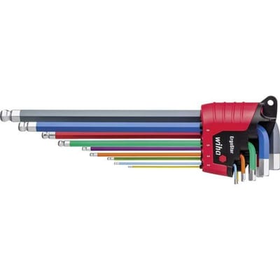 Wiha 43849 Inbus Haakse schroevendraaierset 1.5 mm, 2 mm, 2.5 mm, 3 mm, 4 mm, 5 mm, 6 mm, 8 mm, 10 mm 1.5 mm, 2 mm, 2.5 mm, 3 mm, 4 mm, 5 mm, 6 mm, 8