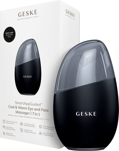 GESKE SmartAppGuided™ Cool & Warm Eye & Face Massager | 7 in 1 | Multi-stimulator | Gezicht & nek | Batterijloos koelen en warmen | Verstevigt en ontspant | Eye-Nose Area Targeted Design