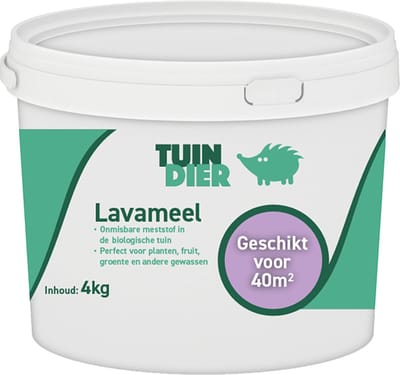 Lavameel | Tuin-Dier | Meststof voor biologische (moes)tuin | Natuurlijke bestrijding heermoes & buxusmot | In handige bewaaremmer | 4.000 gram | 4 kilogram