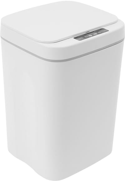 Afvalemmer met sensor - Automatische prullenbak - Hygiënisch afvalbeheer - Ingebouwd LED-licht - 22 x 20 x 34 cm - Wit