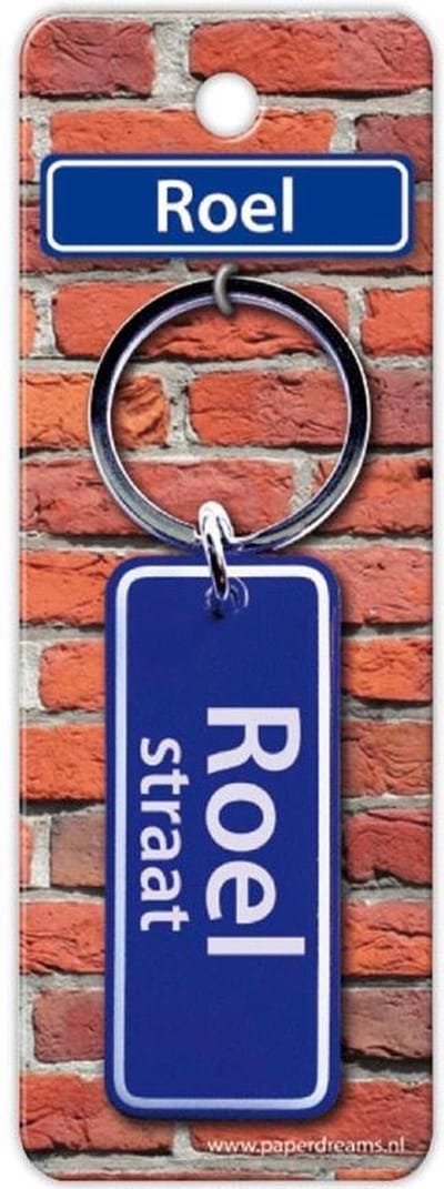 Paper Dreams Sleutelhanger Straatnaam Roel 9 Cm Staal Blauw