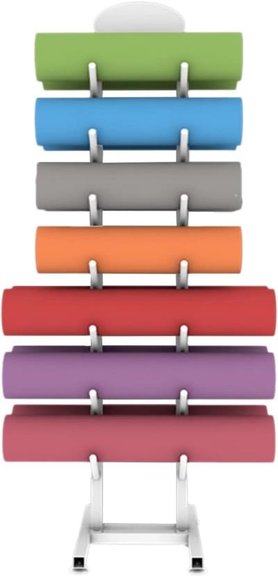Yoga Mat Rek - Hoge Vloerstandaard - Home Gym Opslag - Houdt 14 Matten - 55x37x165 cm - Wit