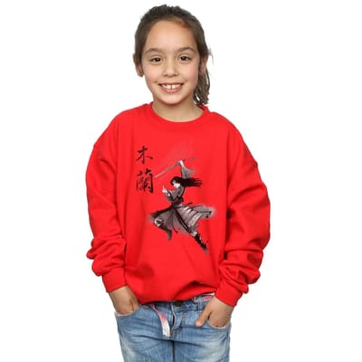 Disney Meisjes Mulan Movie Sword Jump Sweatshirt (Rood)