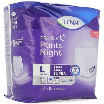 Tena Proskin Pants Night Super Large - 1 pak van 10 stuks