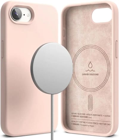 Ringke Silicone Magnetic Hoesje Geschikt voor Apple iPhone 17e /16e | Compatibel met MagSafe / Qi2 | Back Cover met Magneet | Zacht Siliconen | Slank Design | Roze