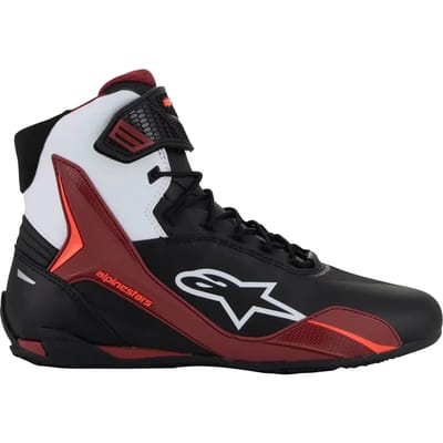 Alpinestars Faster-4 Zwart Wit Donker Rood Motorschoenen - Maat 43 - Laars
