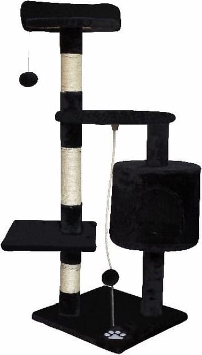 Topmast Krabpaal - Klimpaal - Kattenpaal - Montreal - Zwart - 40 x 40 x 112 cm