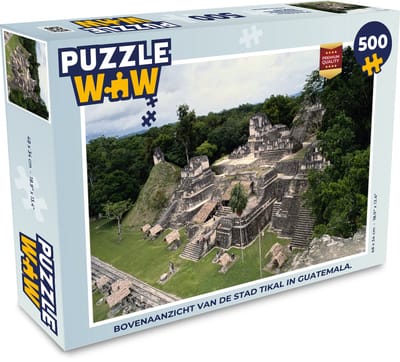 Puzzel Bovenaanzicht van de stad Tikal in Guatemala. - Legpuzzel - Puzzel 500 stukjes
