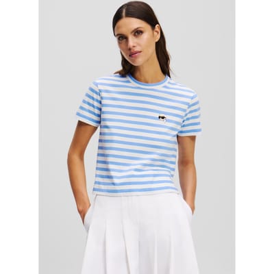 Karl Lagerfeld Ikon Stripe Boxy T-shirt Ultramarine-cream Stripe Taglia: XS | Maglie Sportivi Outlet | Donna | Blu