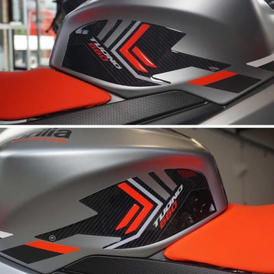 3D Gel Resin Tank Cover Set voor Motorfiets Zijbescherming Rood