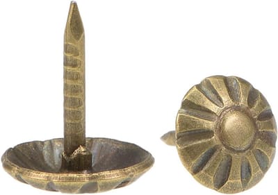 Bekledingsspijkers 100 Stuks - Meubelspijkers Duimnagels - Meubels Stofferen - Antieke Bronzen Afwerking - 8x10mm - Brons