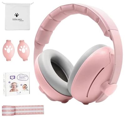 SnelShoppen - 2-in-1 Babyhoofdtelefoon Met Ruisonderdrukking En Gehoorbescherming Voor Baby's Van 3 Tot 48 Maanden - Verstelbare Hoofdband En Oorbesch