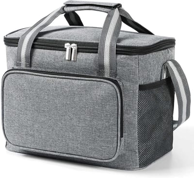 Koeltas - Geïsoleerde Lunchtas - 15L - Grijs - Oxford 600D & PEVA - 4-6u Warm & 6-8u Koud - Waterdicht en vlekbestendig - Drievoudig verdikte constructie - Met Schouderband