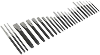 Pons en beitel set - Gereedschap set - Metaal bewerken - Gehard staal - 26 delig - Meerkleurig