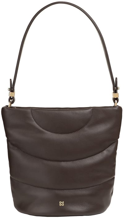 DuDu Barbara Schoudertas Leder 24.5 cm - Dames - coffee brown
