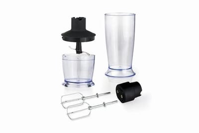 FRITEL Accessoires HB 2870 - Set Staafmixeraccessoires / Accessoireset - Mixer NIET inbegrepen - Hakmolen 500 ml + Maatbeker 800 ml + 2 Kloppers