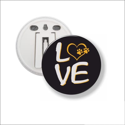 Button Met Clip 58 MM - Love Honden