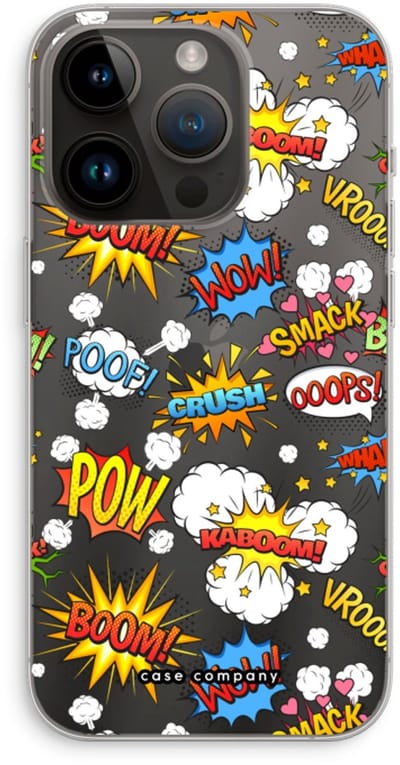 Case Company® - Hoesje geschikt voor iPhone 14 Pro hoesje - Pow Smack - Soft Cover Telefoonhoesje - Bescherming aan alle Kanten en Schermrand